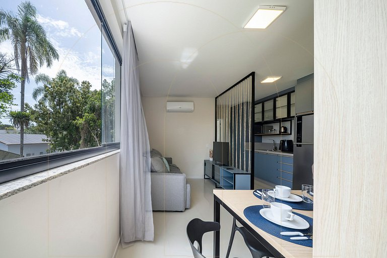 Lindo apto de 1 quarto, a 350m da praia de Canto Grande (den