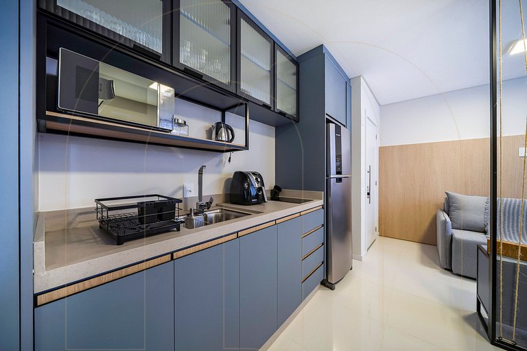 Lindo apto de 1 quarto, a 350m da praia de Canto Grande (den