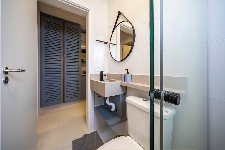 Lindo apto de 1 quarto, a 350m da praia de Canto Grande (den