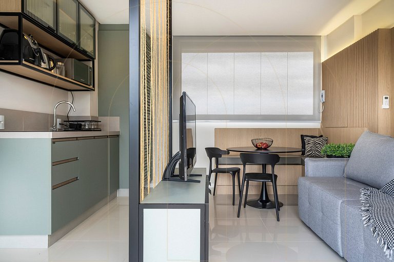 Linda cobertura de 1 quarto, a 350m da praia de Canto Grande