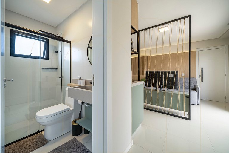 Linda cobertura de 1 quarto, a 350m da praia de Canto Grande